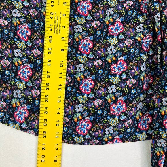 Frame Blouse Top Women XS One Shoulder Floral Print Long Sleeve Feminine Zip - Picture 11 of 15